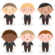 Vector: Multi-Ethnic schoolboy Multi-Ethnic schoolboy