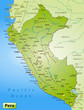 Karte von Peru mit Nachbarländern