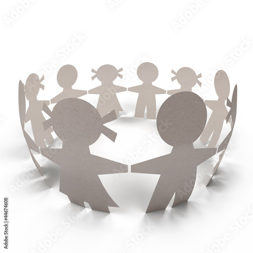 Illustration: circulo de personas . aislado con trazado de recorte circulo de personas . aislado con trazado de recorte