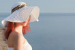 beautiful woman in  white hat