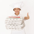 kleiner Mann bringt Pizza