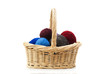 Basket with wool