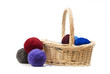 Basket with wool
