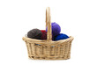 Basket with wool