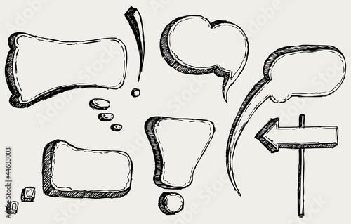 Vector: Hand drawn speech bubbles Hand drawn speech bubbles