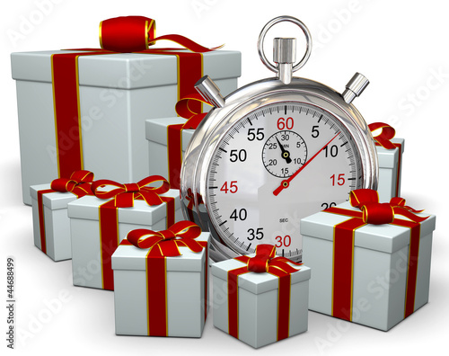 Illustration: Geschenke mit Stoppuhr Geschenke mit Stoppuhr
