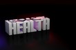Stethoscope on health against black background