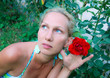 Girl with red rose