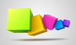 Vector: Colorful cubes 3D Colorful cubes 3D