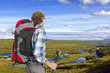 Hiker, looking into the distance