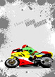 Grunge gray background with motorcycle image. Iron horse. Vector
