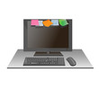 colorful stickies  note on laptop