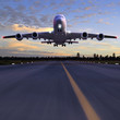 airplane landing 3D illustration