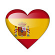 Spain flag in heart shape isolated on white background