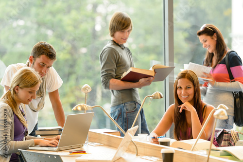 Photo: High-school students learning in study teens young High-school students learning in study teens young