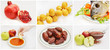 collage of jewich new year symbols made from six images