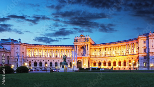 Photo: Vienna Hofburg Imperial Palace at night, - Austria Vienna Hofburg Imperial Palace at night, - Austria