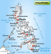 Lkarte der Philippinen mit Umland