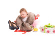child plays with jewelry