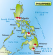 Internetkarte der Philippinen mit Umland