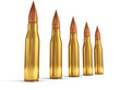 ammunition bullets on white background
