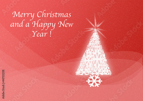 Illustration: Merry christmas in red and white Merry christmas in red and white