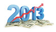 Illustrazione: successful growth of profits in the business in 2013 successful growth of profits in the business in 2013