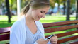 Video: young woman writing sms young woman writing sms