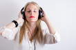 Image of Woman Listening To Music