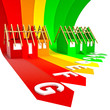 detail of energy class rating of new building