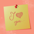 "I love you" handwritten message