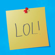 "lol" handwritten message