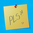 "pls" handwritten message