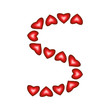 Letter S made of hearts
