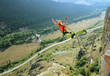 Photo: Jump off a cliff with a rope. Jump off a cliff with a rope.