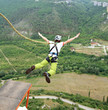 Photo: Jump off a cliff with a rope. Jump off a cliff with a rope.