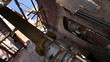 Inside a derelict building. Slow move then hold.