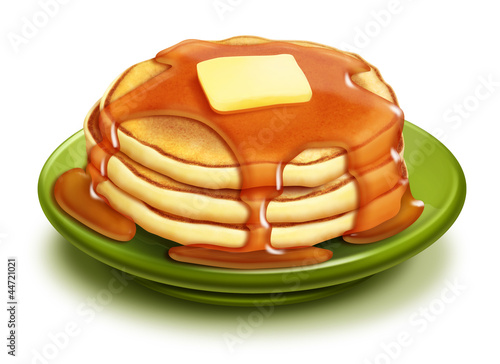 Photo: Illustrated Stack of Pancakes with Syrup Illustrated Stack of Pancakes with Syrup
