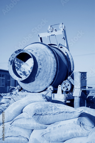 Photo: concrete mixer at the construction site concrete mixer at the construction site