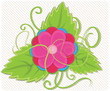 Vector: Flower with leaf vector illustration Flower with leaf vector illustration
