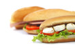 Sandwich with mozzarella tomato and salad