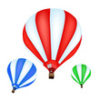 Colorful hot air balloon  on white background