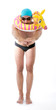 swimmer with safety ring