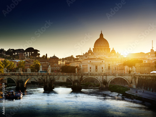 Photo: view on Tiber and St Peter Basilica view on Tiber and St Peter Basilica