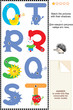 Vektor: ABC learning match to shadow educational puzzle ABC learning match to shadow educational puzzle