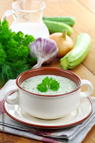 Photo: Vegetarian cold soup zucchini Vegetarian cold soup zucchini