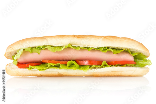 Photo: hot dog on white background hot dog on white background