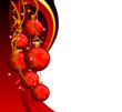red background with christmas balls