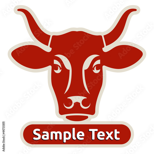 Vector: Logo with head of a cow Logo with head of a cow