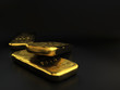 physical gold bullions ingots, golden bars